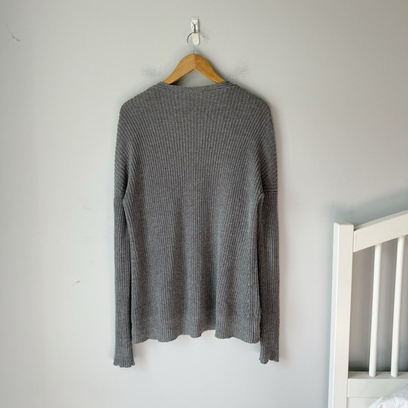 Crippen Women's Gray Linen Cotton Knit Open Front Cardigan Size XS/S - Picture 2 of 4